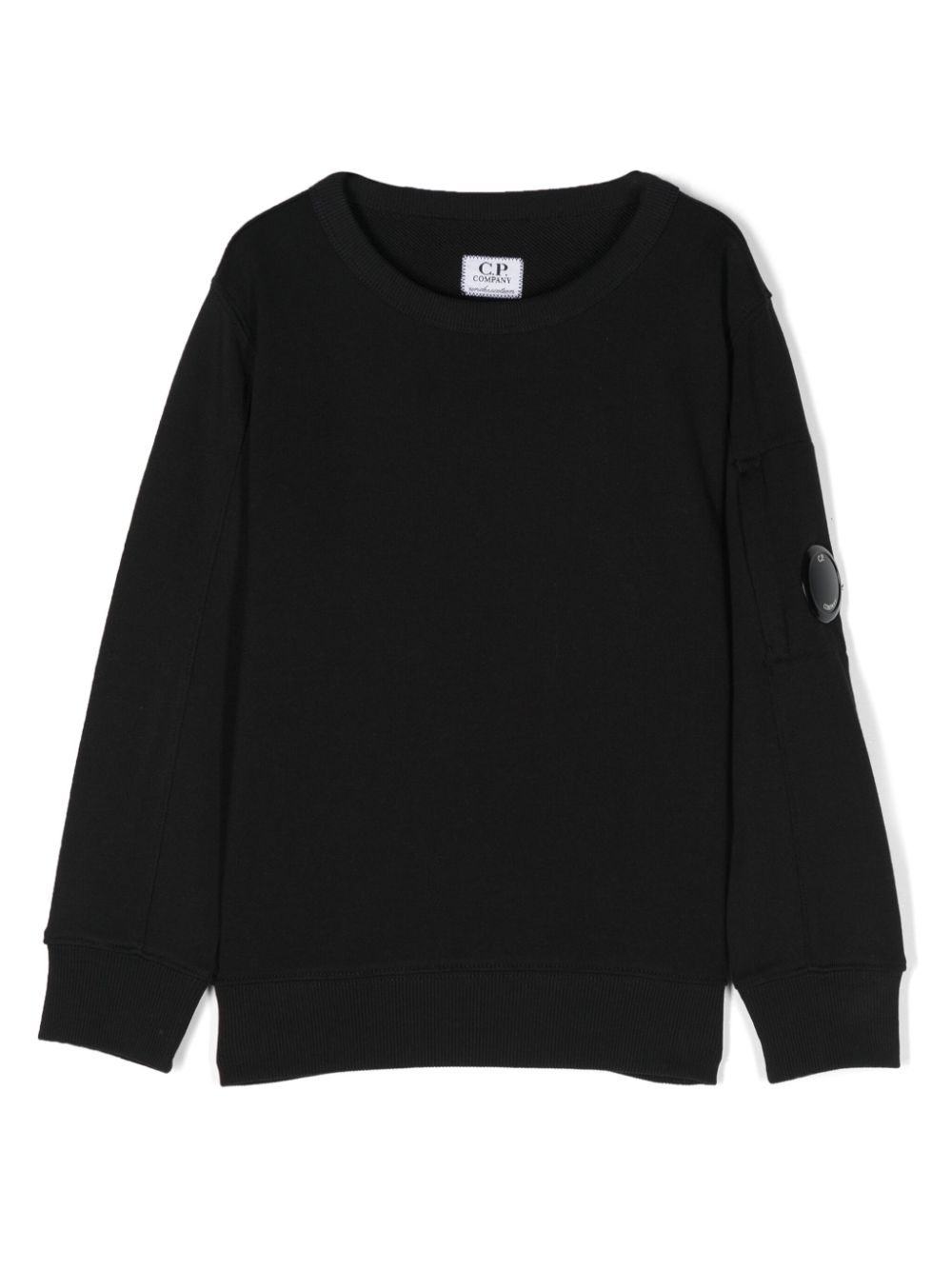 Lens-detail cotton sweatshirt - Black
