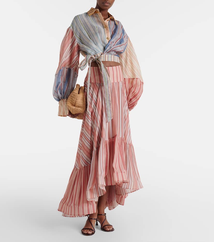 Rebellion striped midi skirt