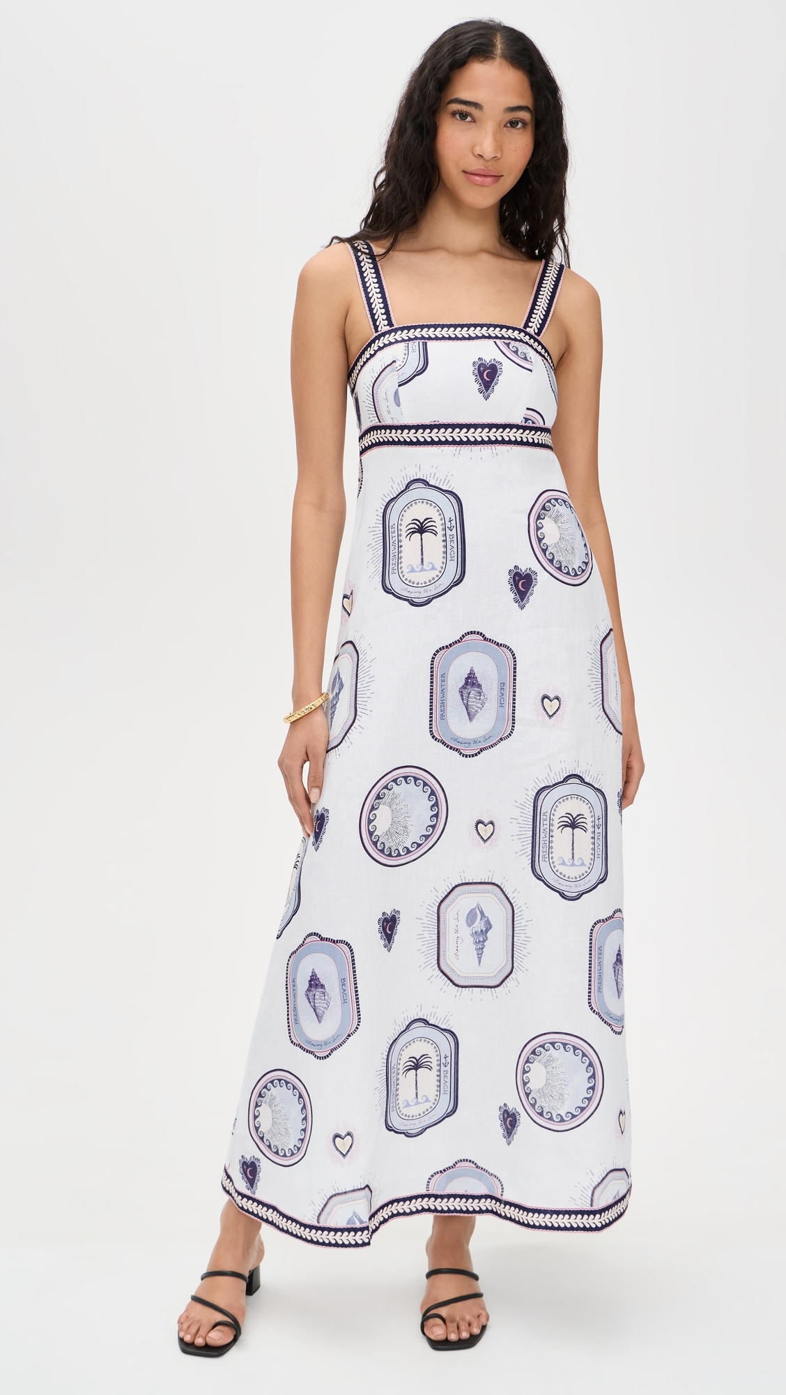 Alessia Maxi Dress Cream Navy