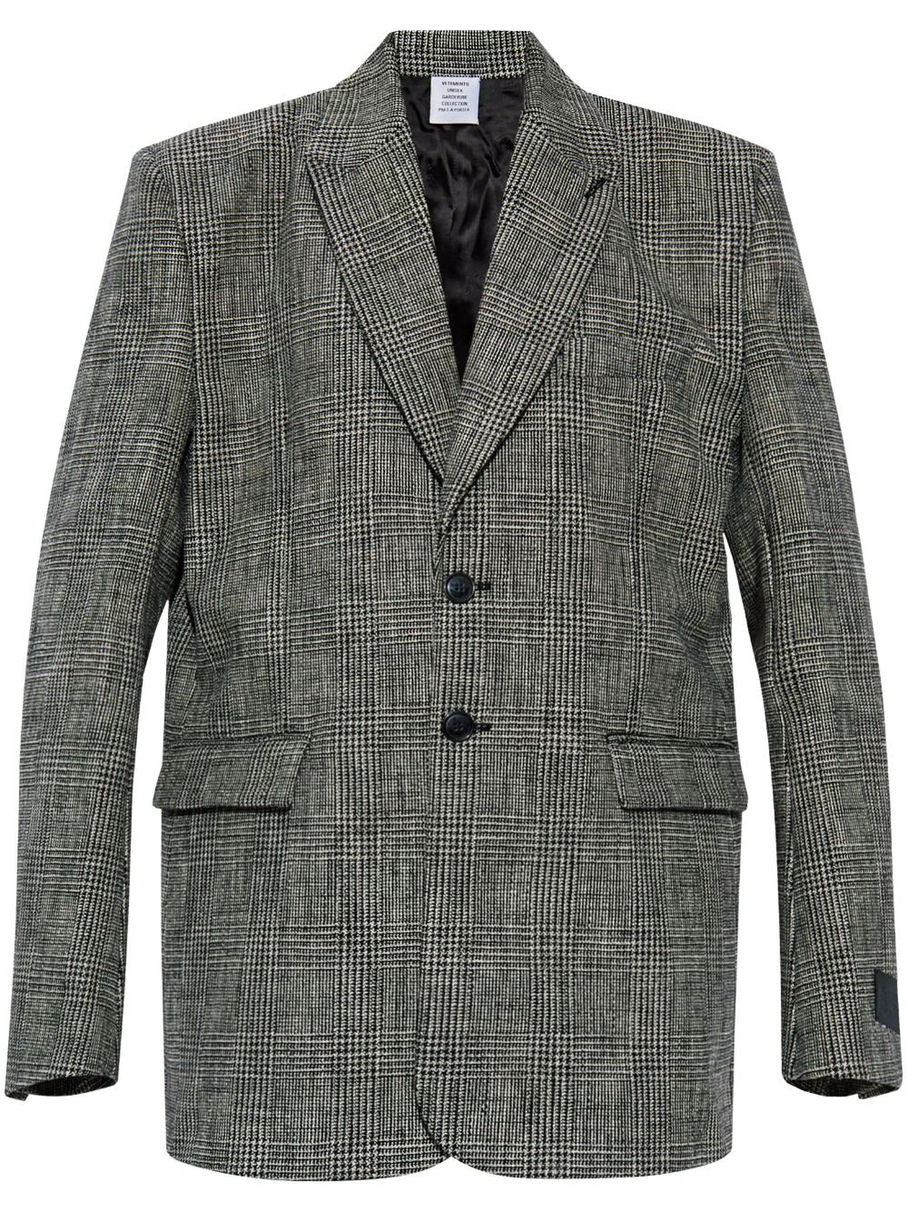 Checkered cotton blazer - Black