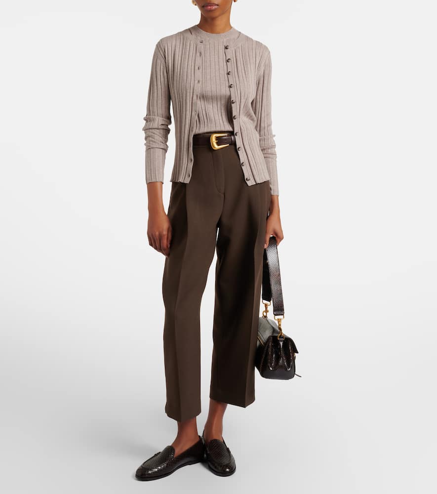 Cotton, silk, and cashmere cardigan