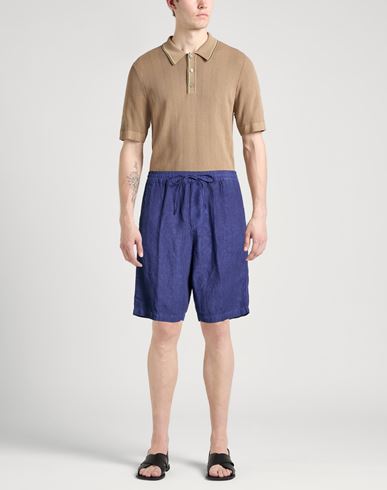 Man Shorts & Bermuda Shorts Blue Size 32 Linen