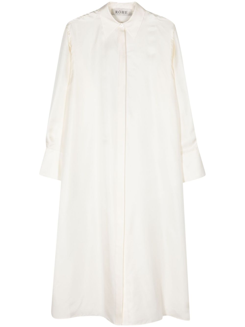 Cut-out detail silk shirt dress - Black
