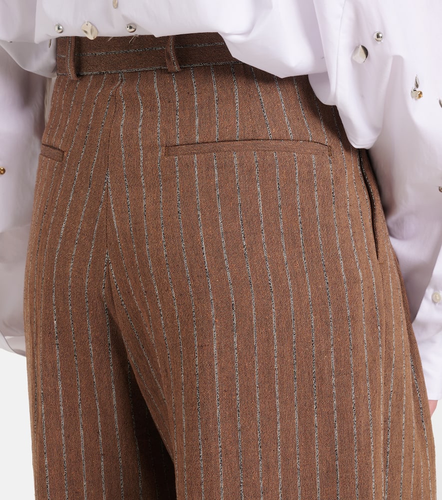 Linen-blend wide-leg pants