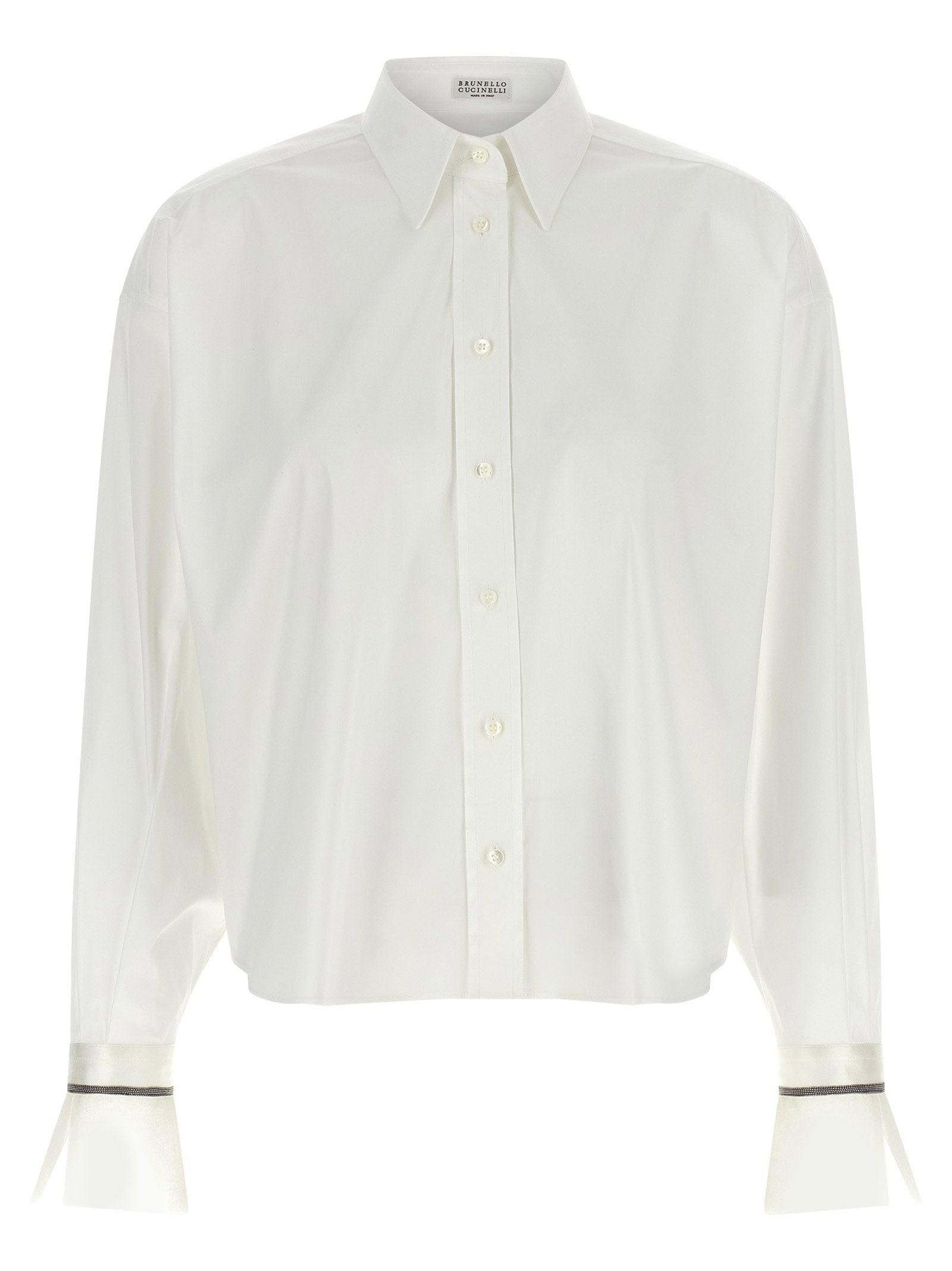 Shiny Cuffs Shirt — White