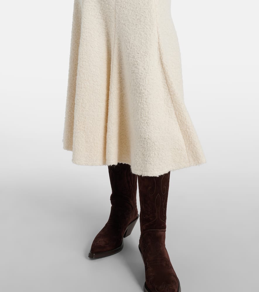 Amy cashmere and wool-blend midi skirt