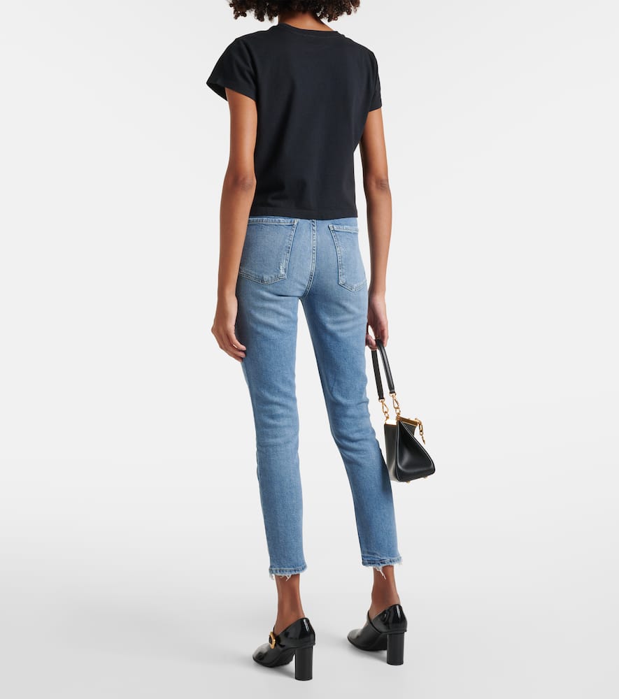 Adine cropped cotton jersey T-shirt