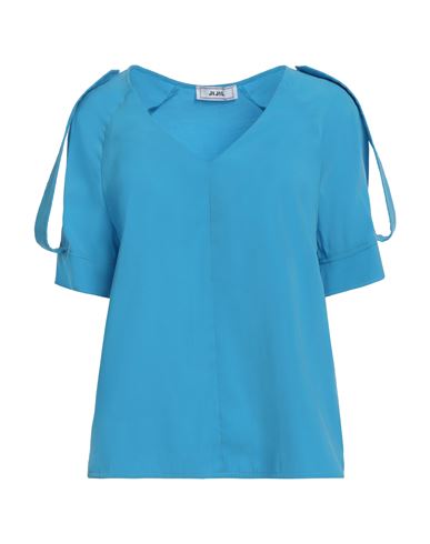 Woman Top Light blue Size 12 Viscose, Polyester