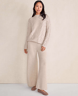 Ann Taylor Haven Well Within Cashmere Cable Roll Neck Sweater
