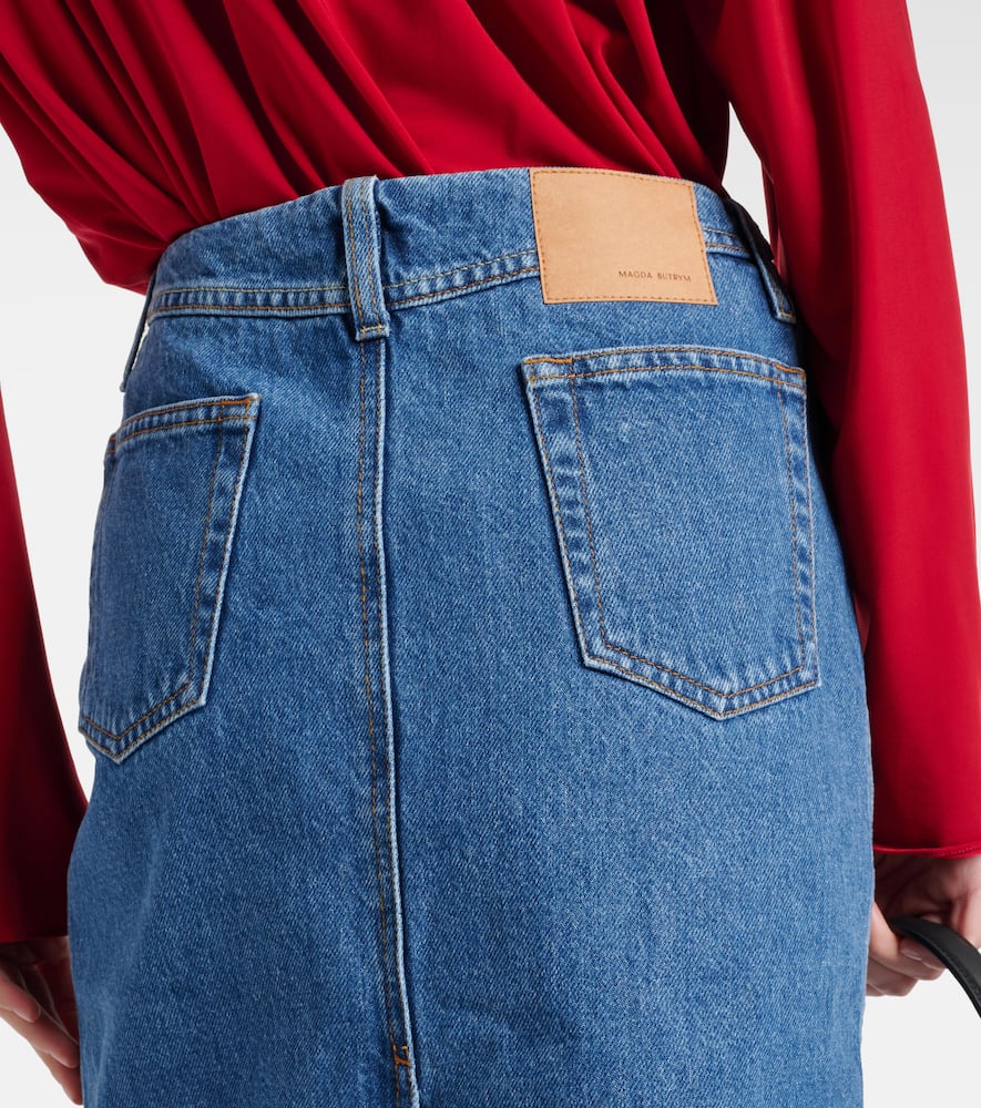 Denim midi skirt