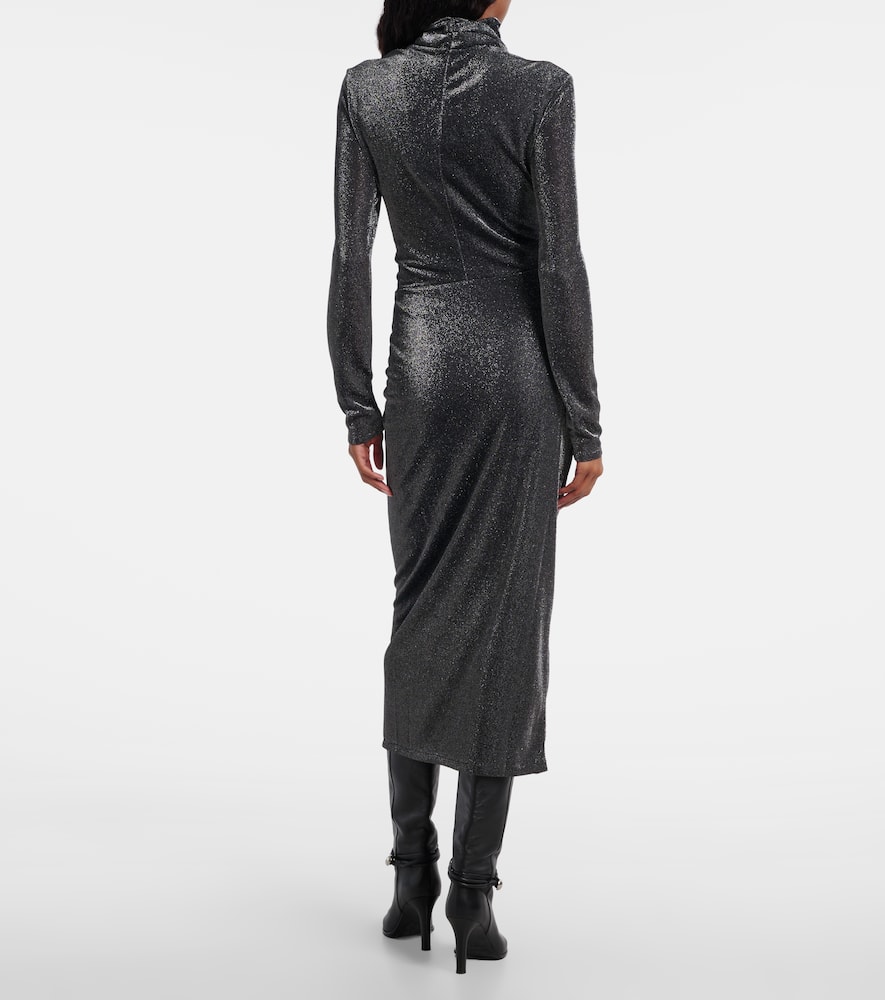 Jenisa draped gathered midi dress