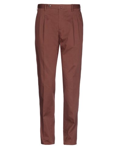 Man Pants Chocolate brown Size 32 Cotton, Silk, Elastane