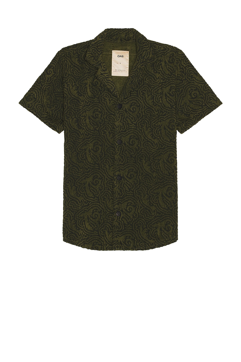 OAS Squiggle Cuba Terry Shirt in Green. -  S also in