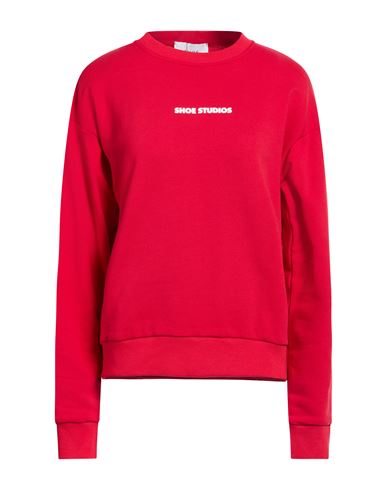 Woman Sweatshirt Red Size L Cotton