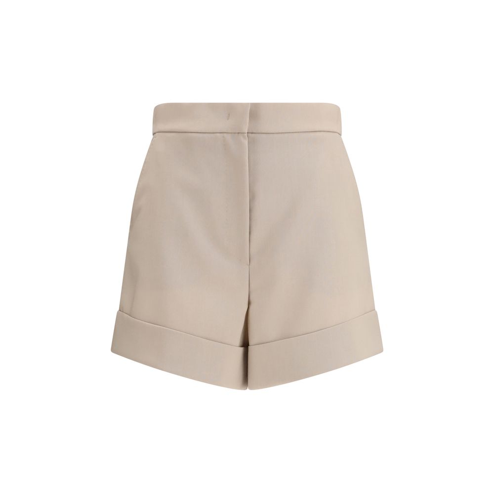 Wool & Mohair Tailored Bermuda Shorts — Beige
