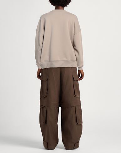 Woman Sweatshirt Khaki Size L Cotton, Polyester