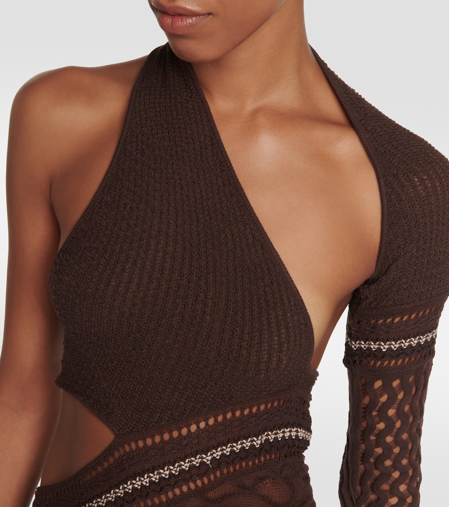 Dina asymmetric knit bodysuit