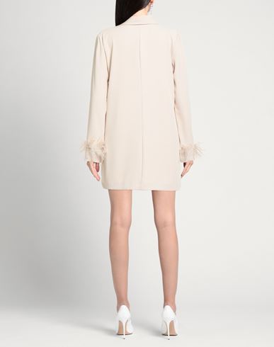 Woman Mini dress Cream Size 6 Polyester, Elastane