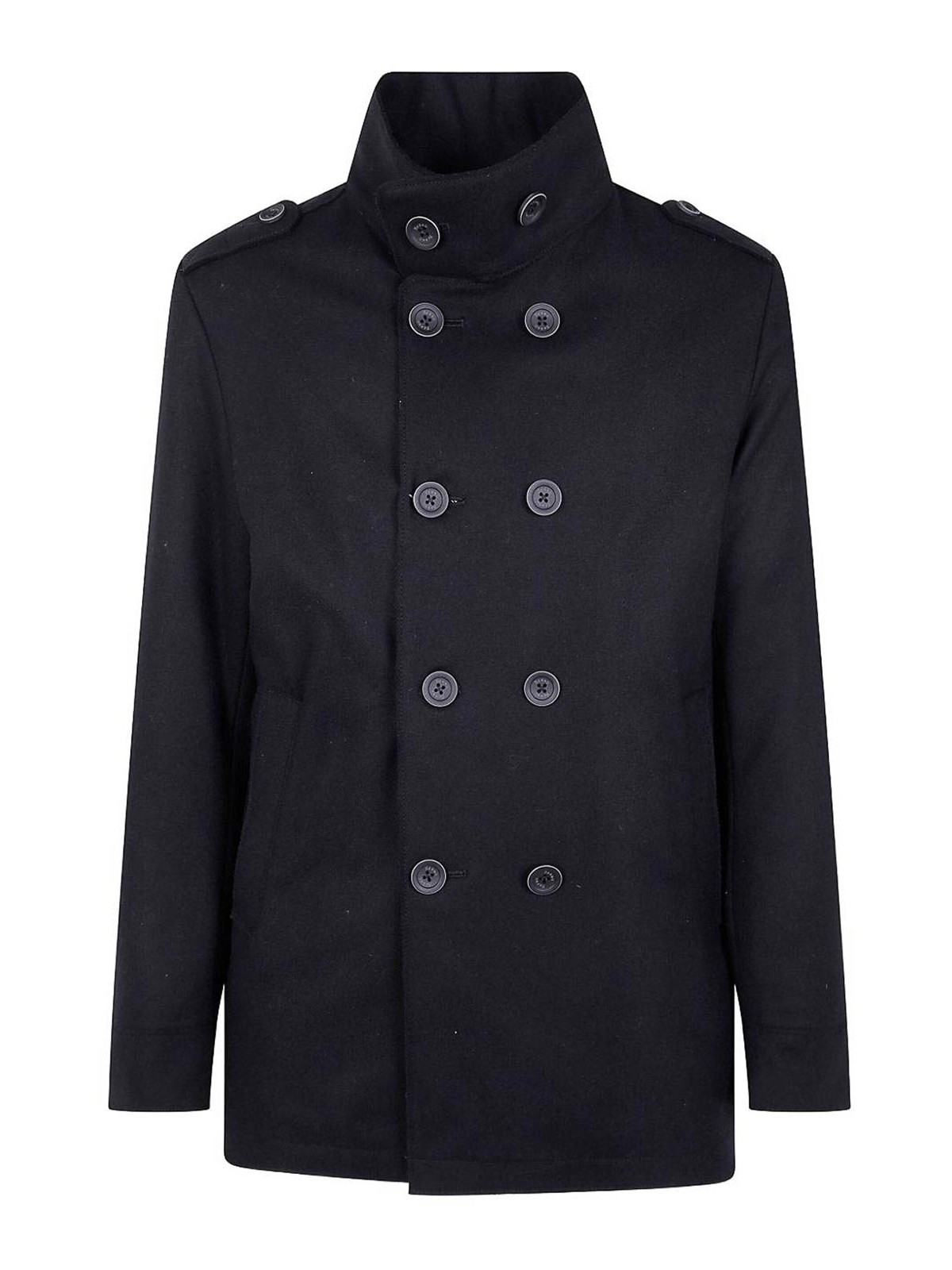 Black Short Double-Breasted Coat