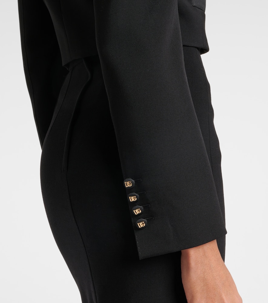 Cropped wool-blend jacket