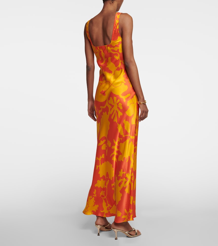 SIR Printed silk maxi dress