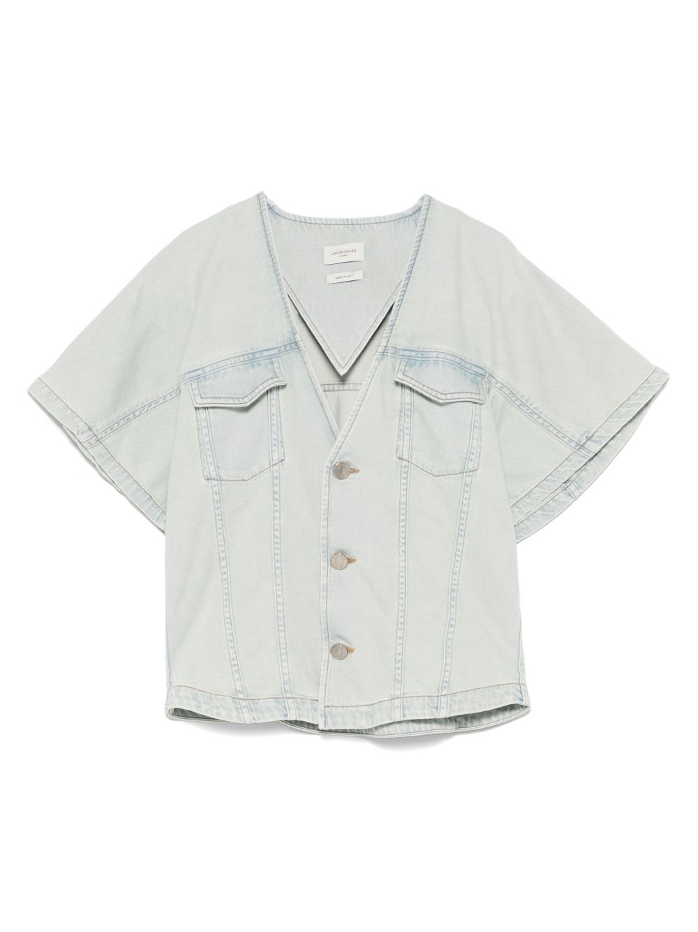 Short-sleeve denim shirt - Blue
