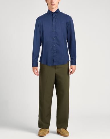 Man Shirt Navy Size XXL Cotton, Elastane
