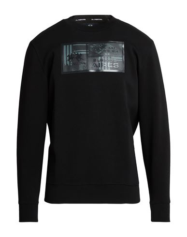 Man Sweatshirt Black Size XL Cotton, Polyester, Elastane