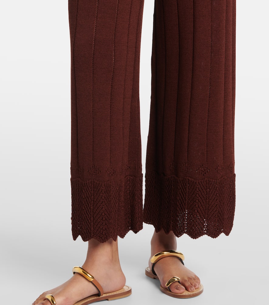 Récit open-knit cotton-blend wide-leg pants