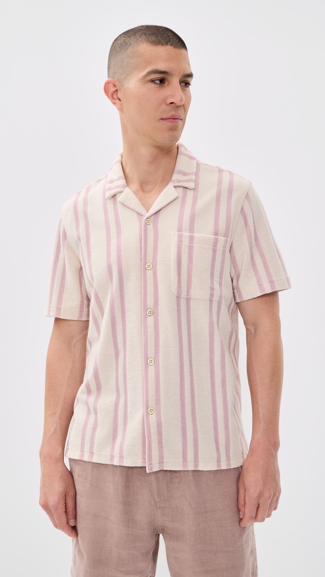 Cabana Towel Terry Shirt Pink Springs Stripe