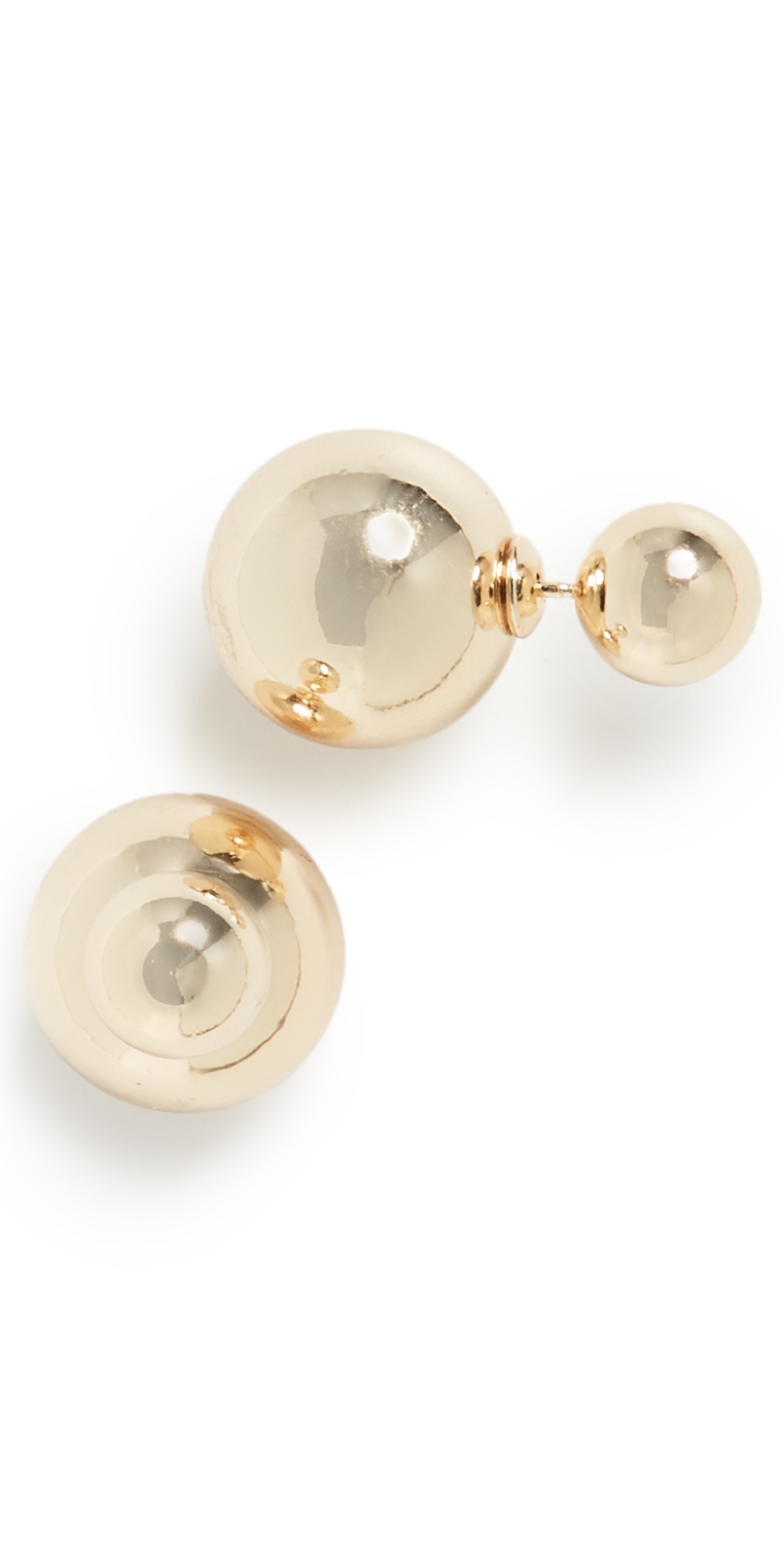 Double Ball Earrings Gold One Size