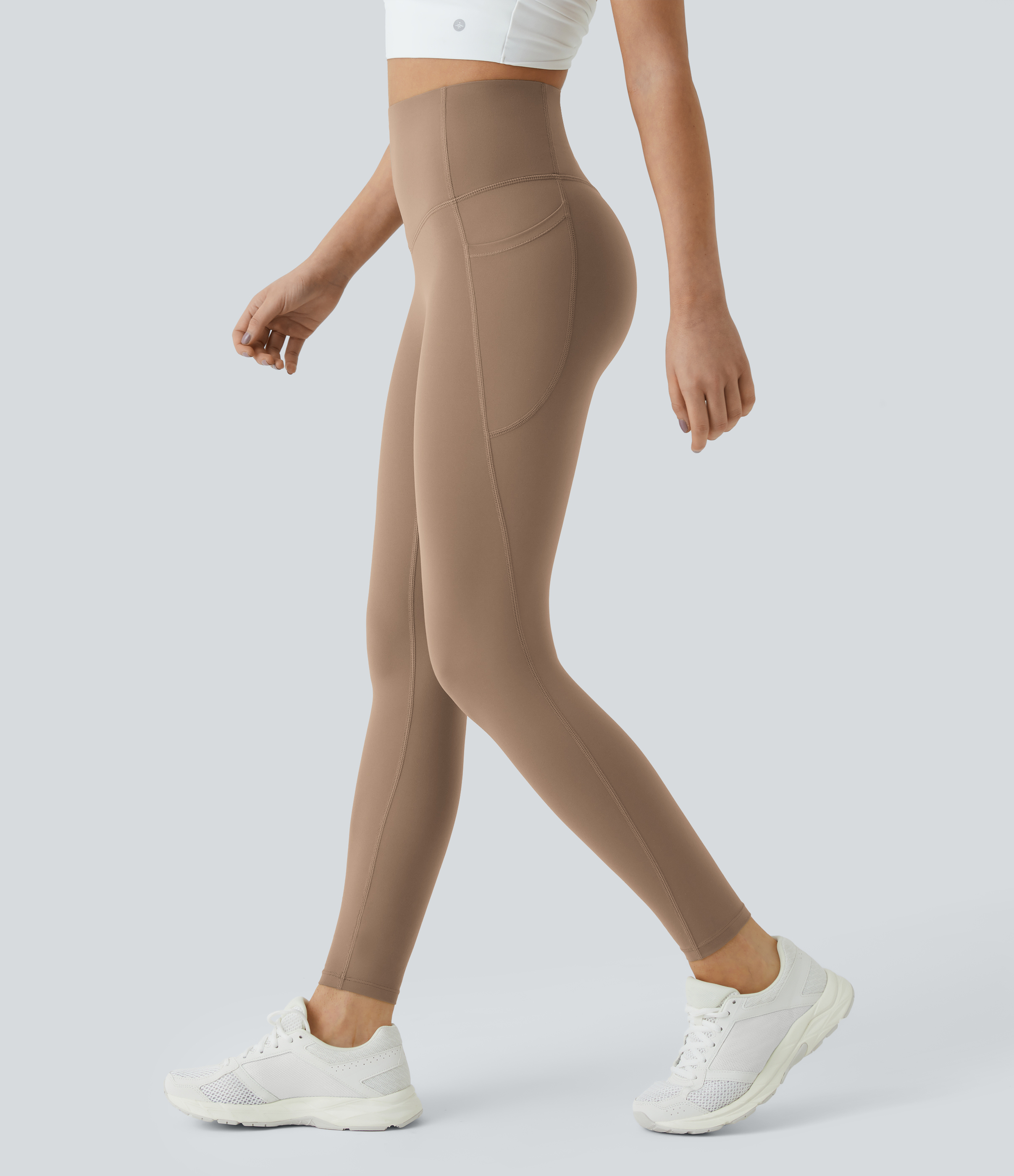 UltraSculpt™ SoCinched High Waisted Tummy Control Pocket Shaping Training Leggings  - Woodsmoke