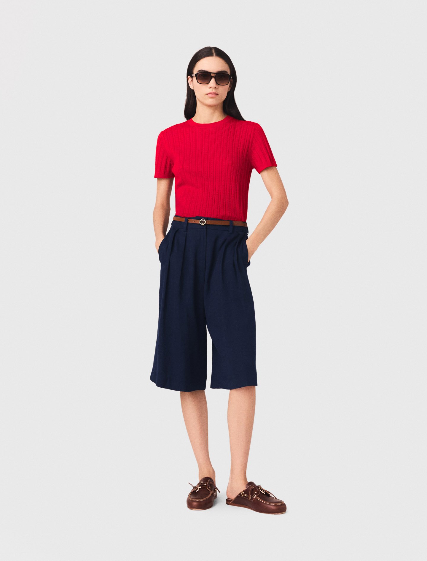 Woman's linen Linen-blend Bermuda shorts for Spring/Summer