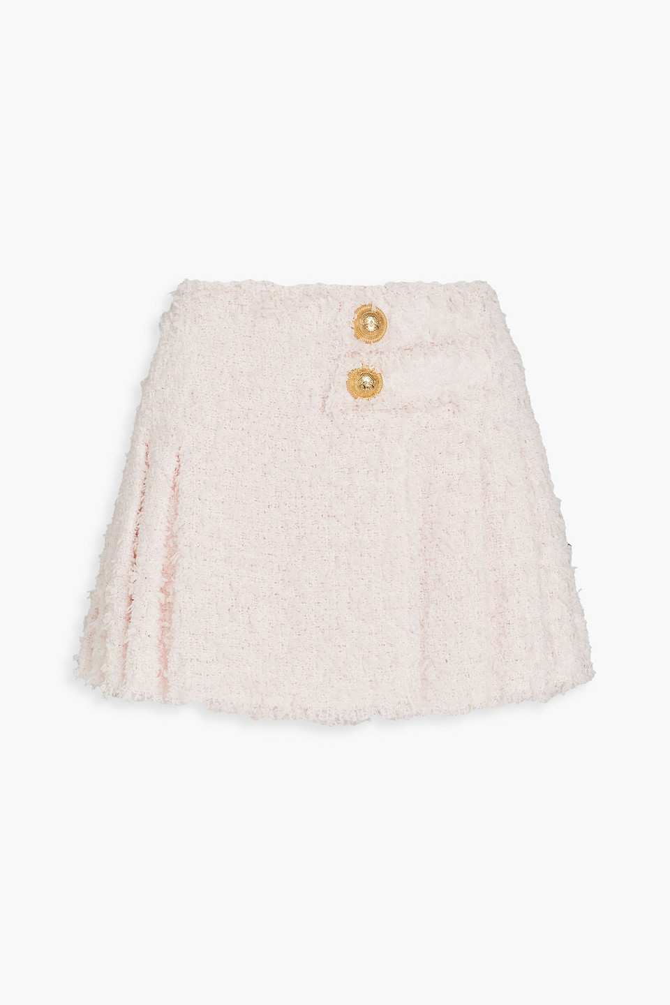 Pleated bouclé-tweed mini skirt - Pink - FR 34