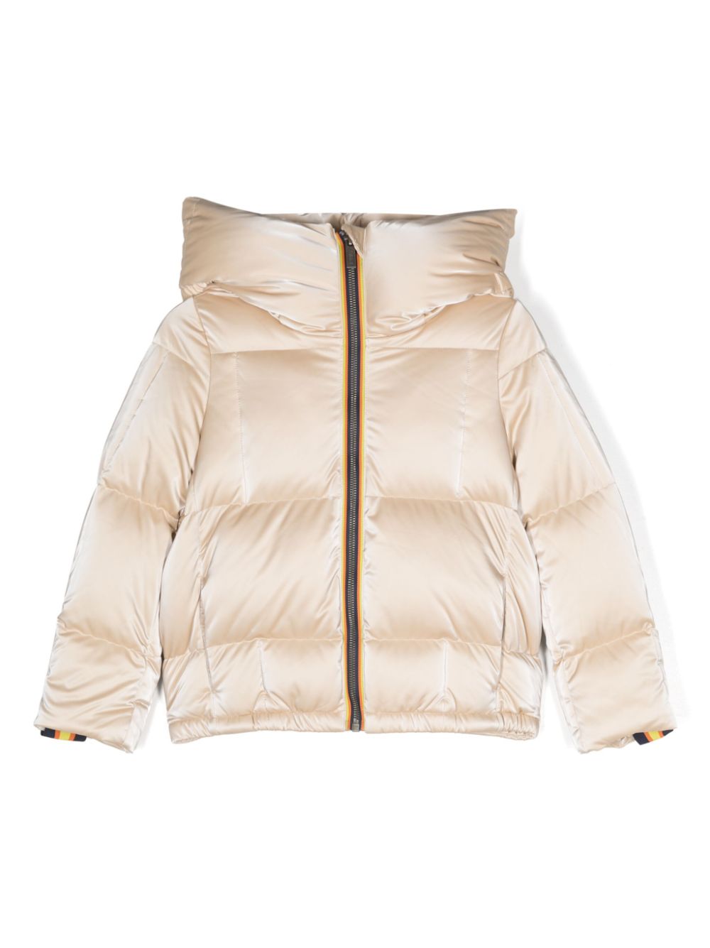 Zip-up hooded down jacket - Neutrals