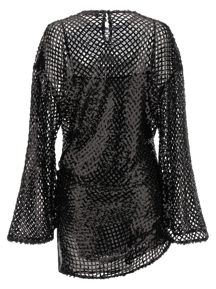 Sequin Mesh Dress Dresses Black