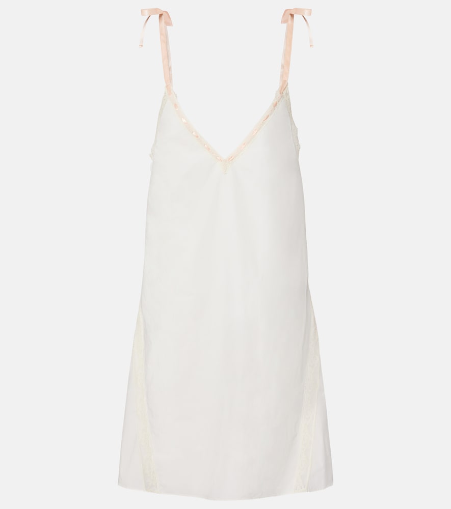 Alma lace-trimmed cotton minidress