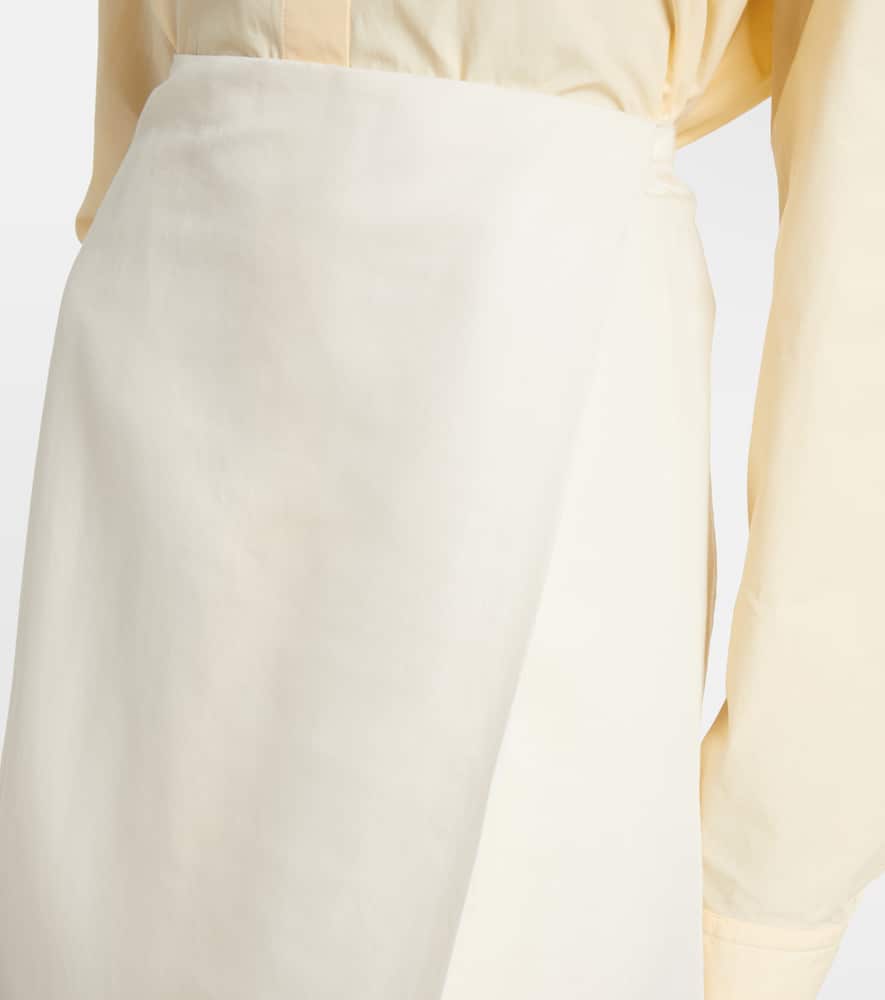 Demi floral silk and cotton midi skirt