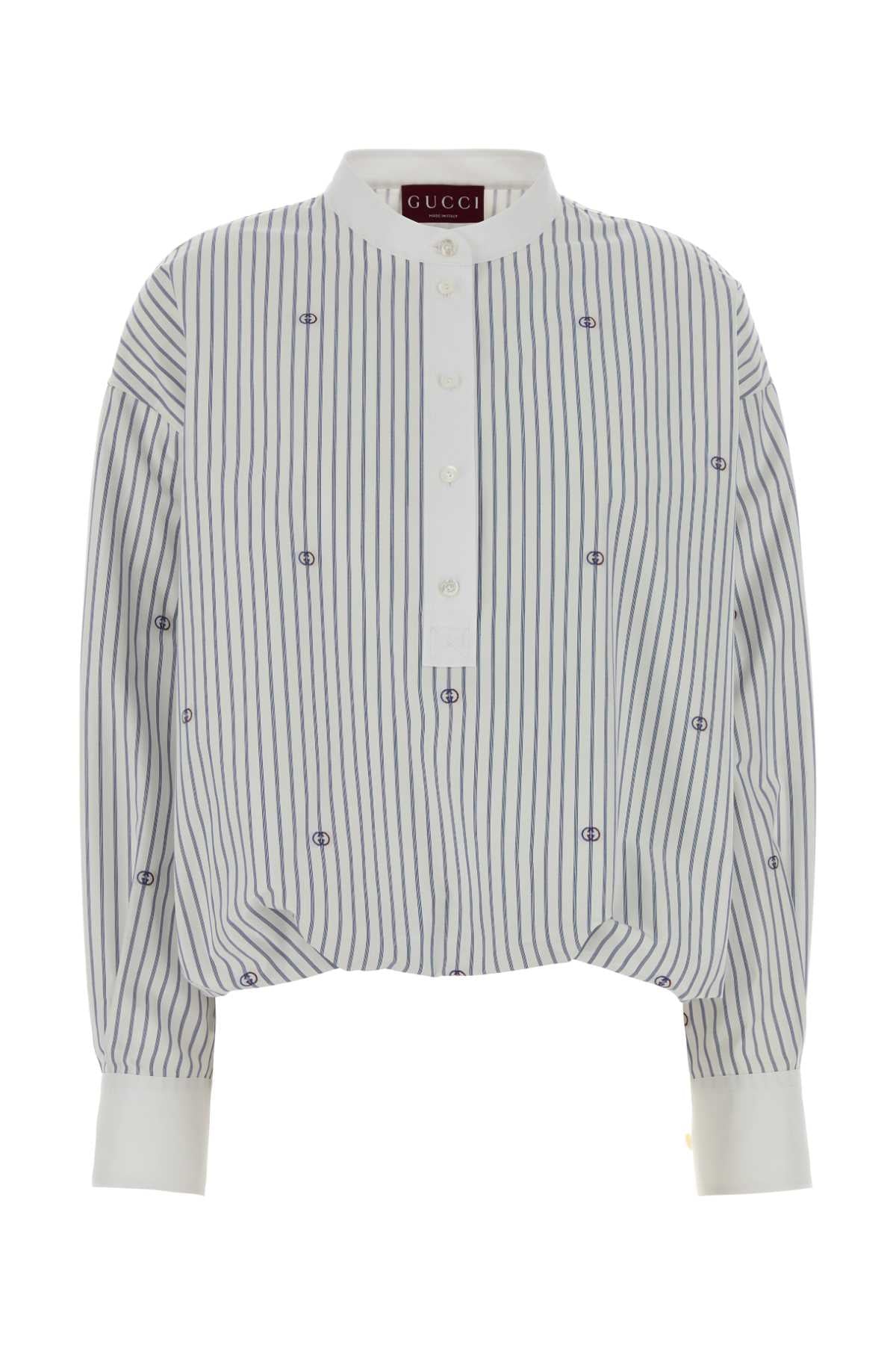 Logo-Embroidered Poplin Shirt — White