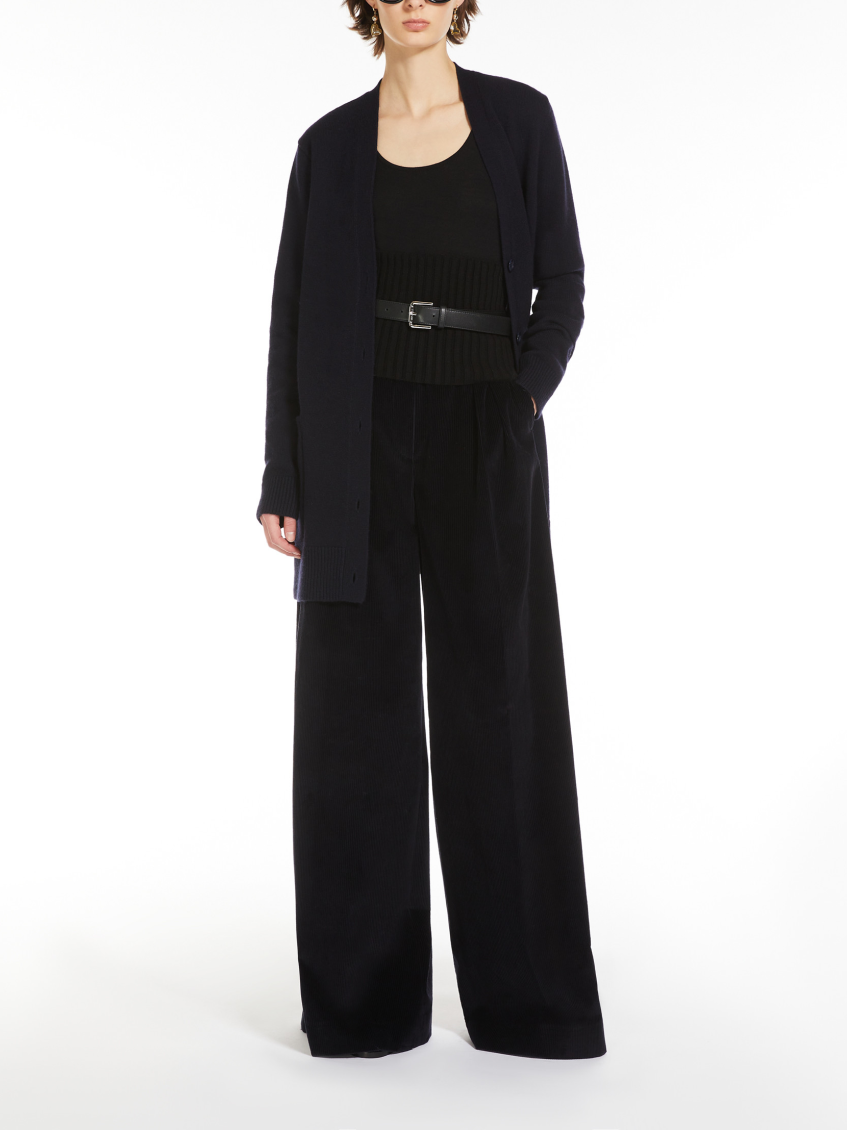 Navy Blue Villar Wool Cardigan