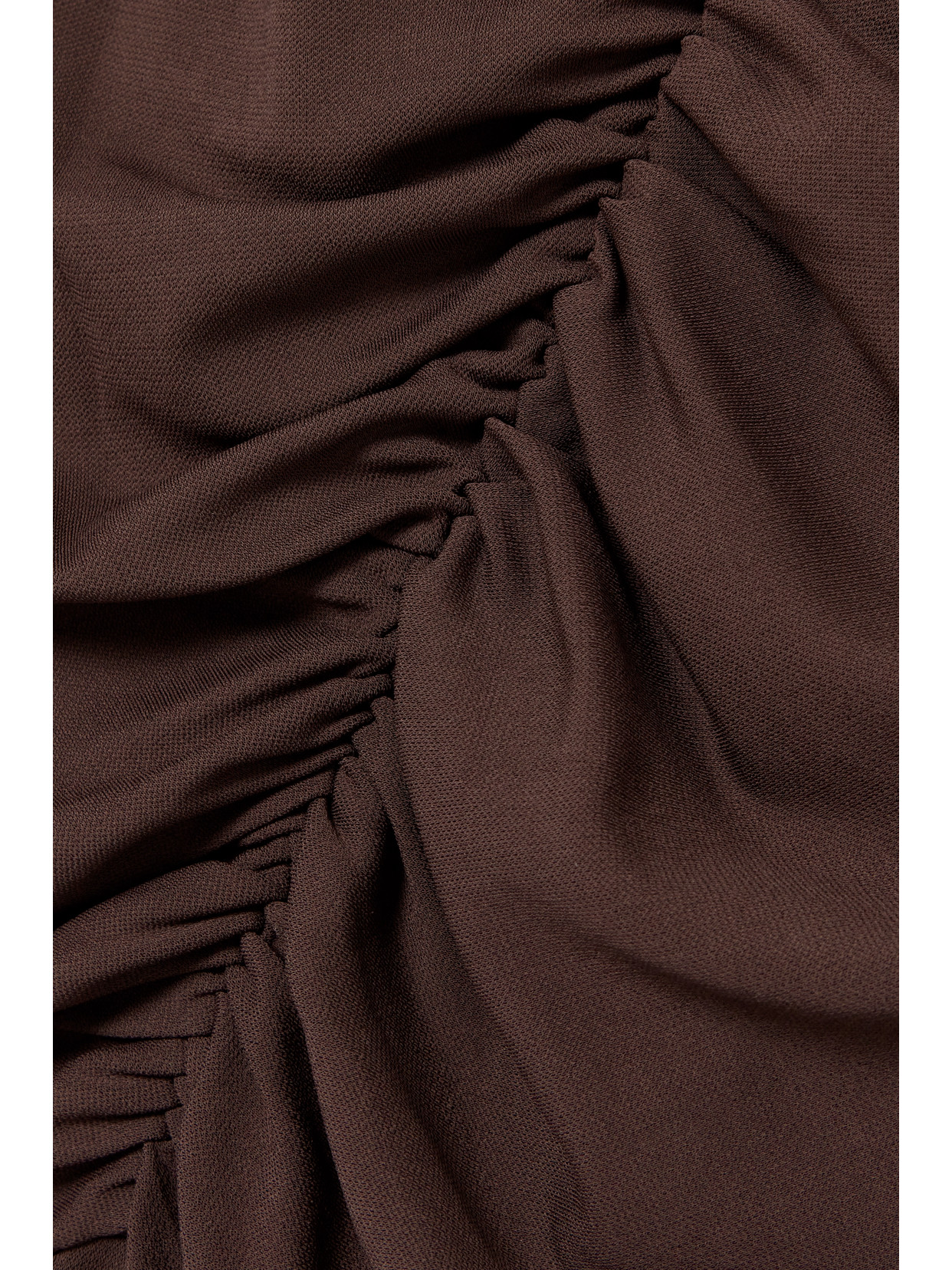 Ruched Stretch-jersey Midi Dress - Dark brown