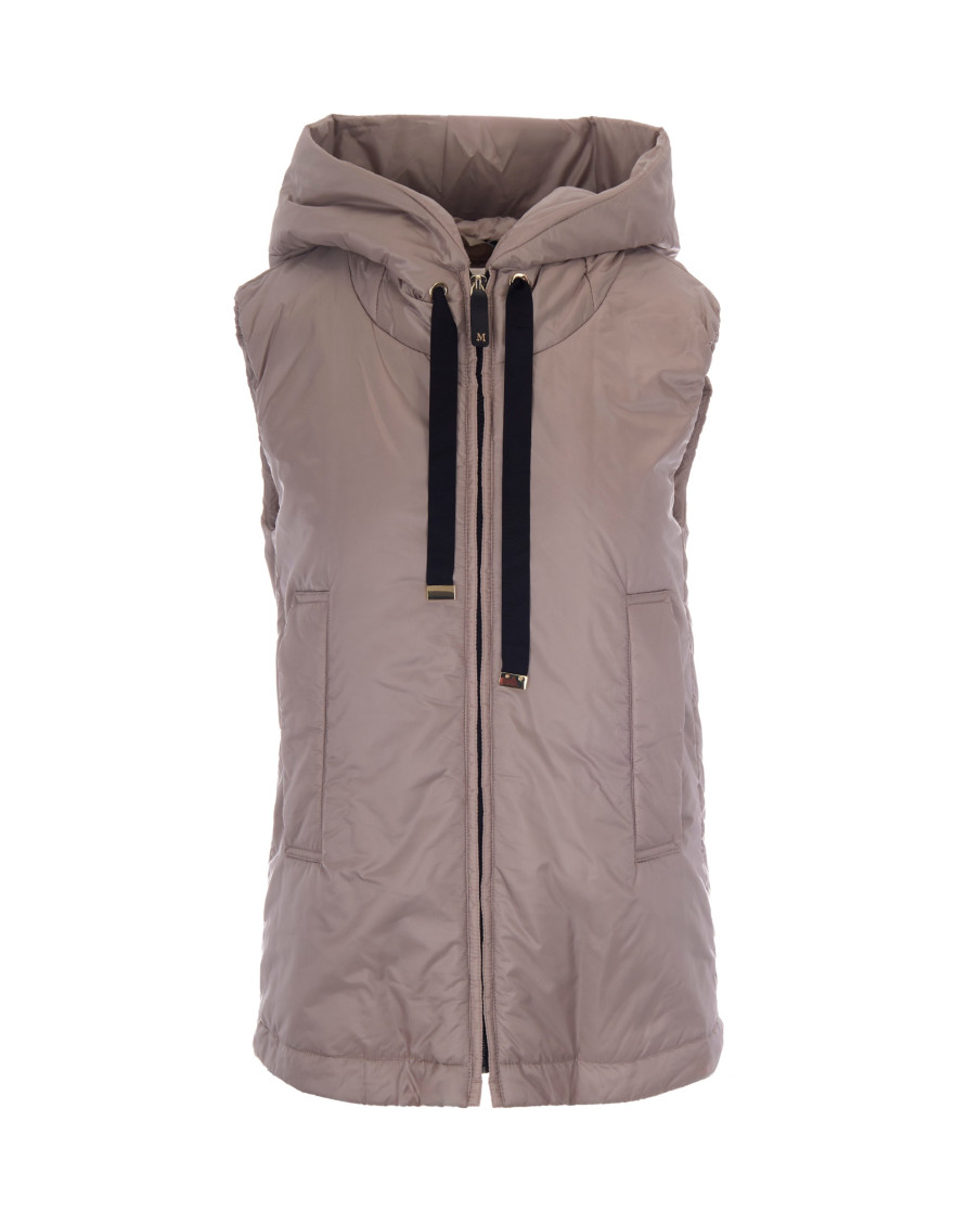 Beige Solid Hood Jacket