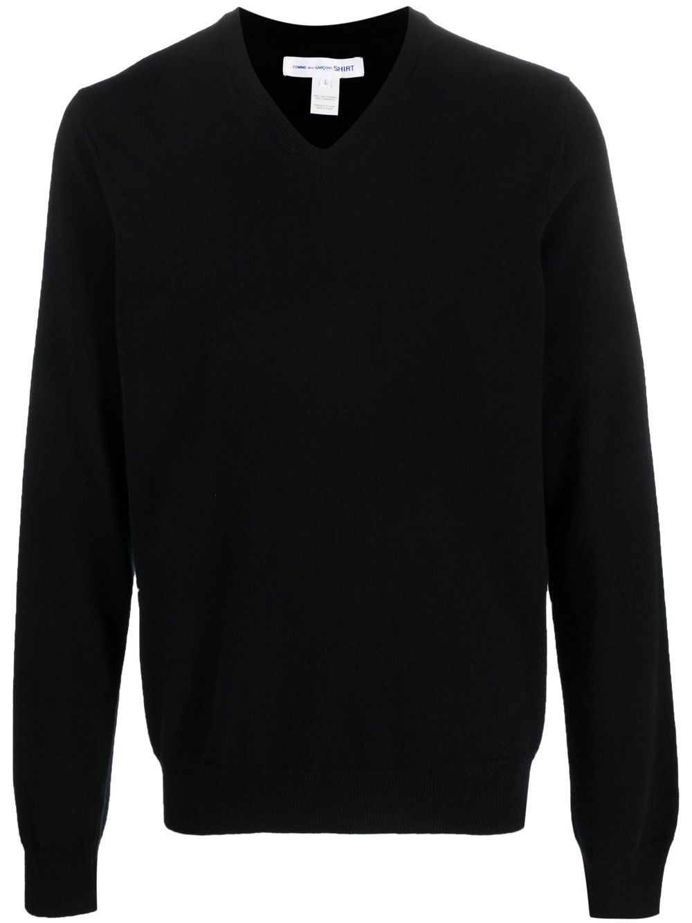 V-neck knitted jumper - Black