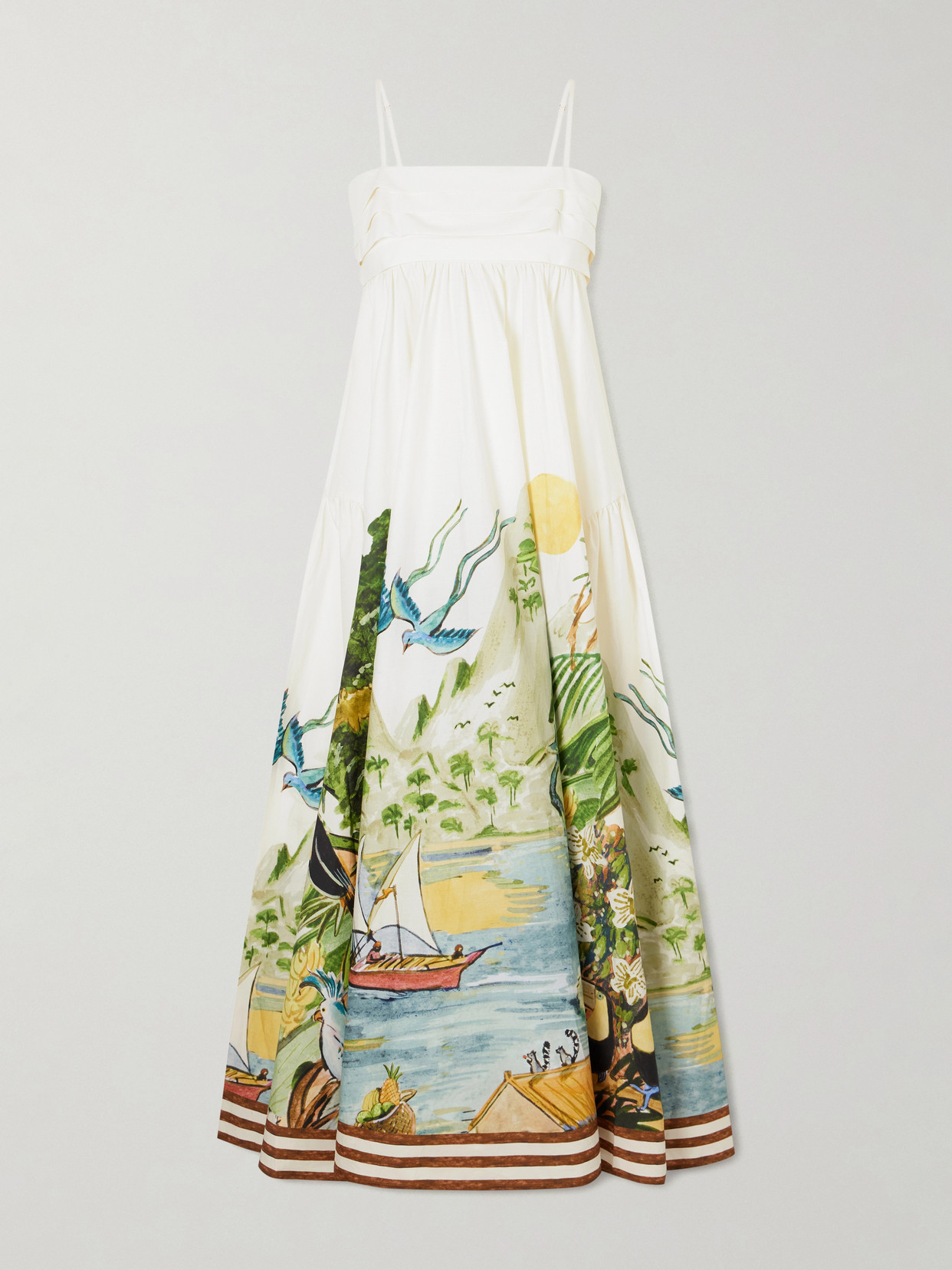 Printed Organic Cotton Midi Dress - Multi