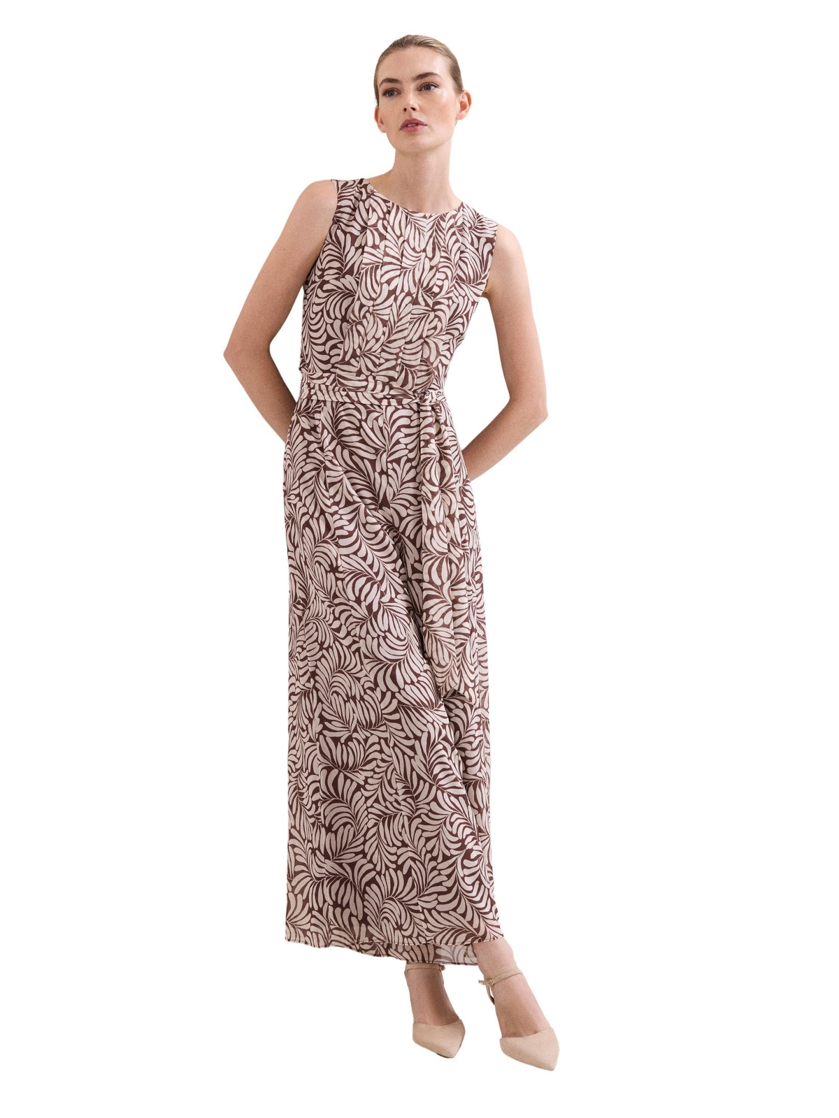 Women's Janine Leaf Sleeveless Jumpsuit - Rust/Copper