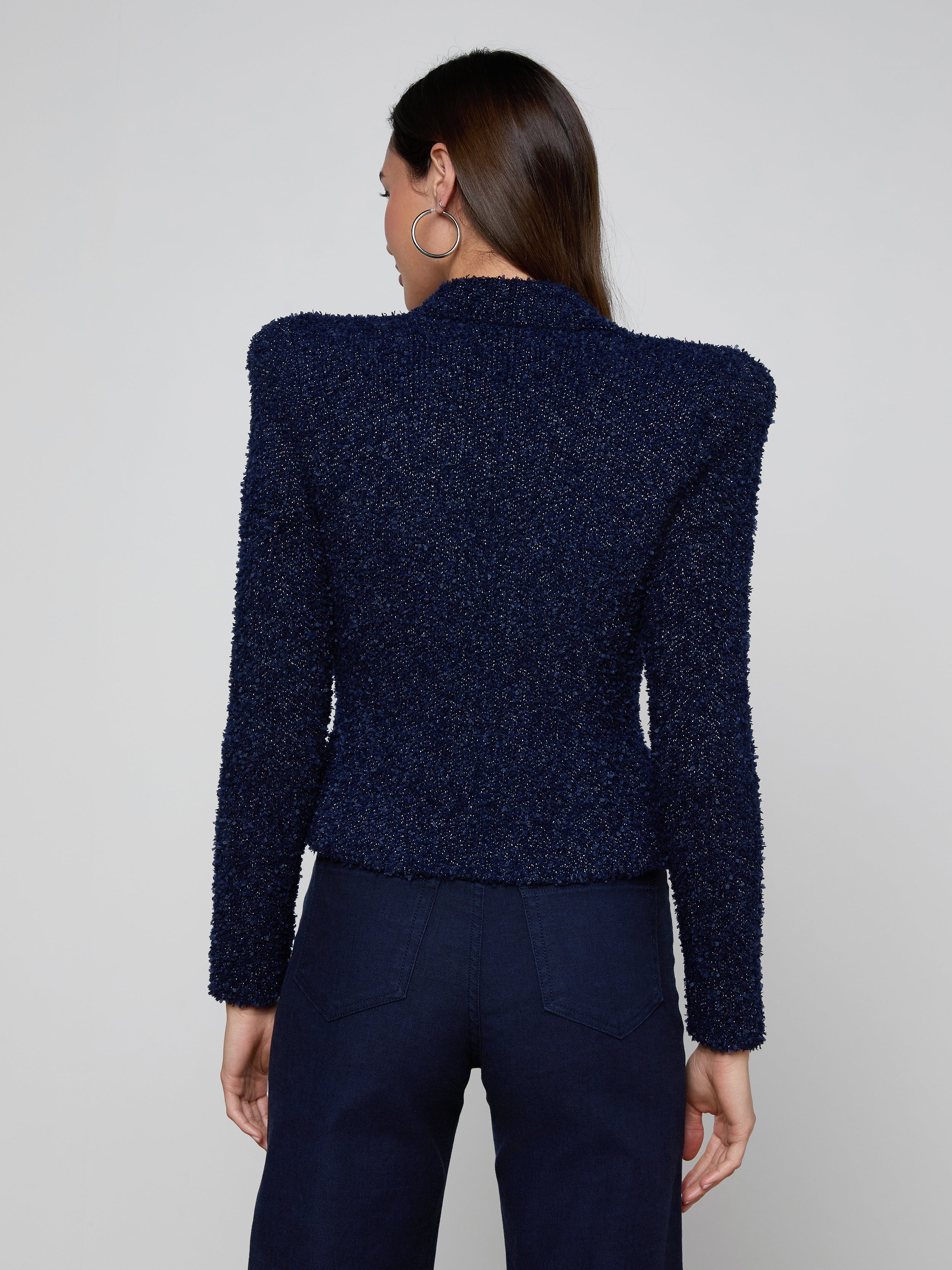 Bethany Knit Blazer In Midnight/nickel