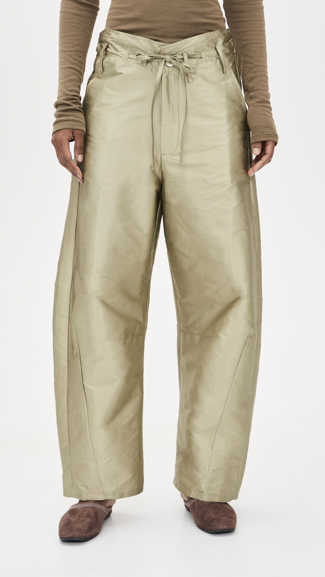 Techno Taffeta Barrel Pants Sage