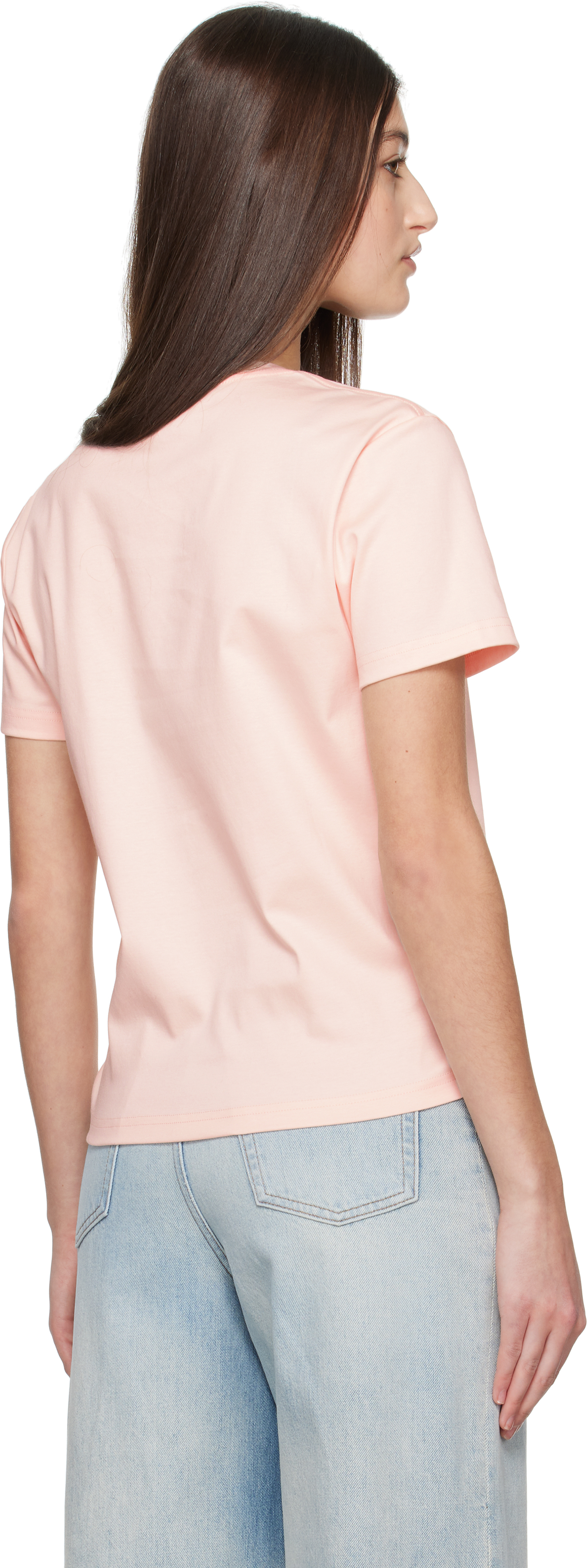 Lanvin Pink 'Lanvin' Embroidered T-shirt