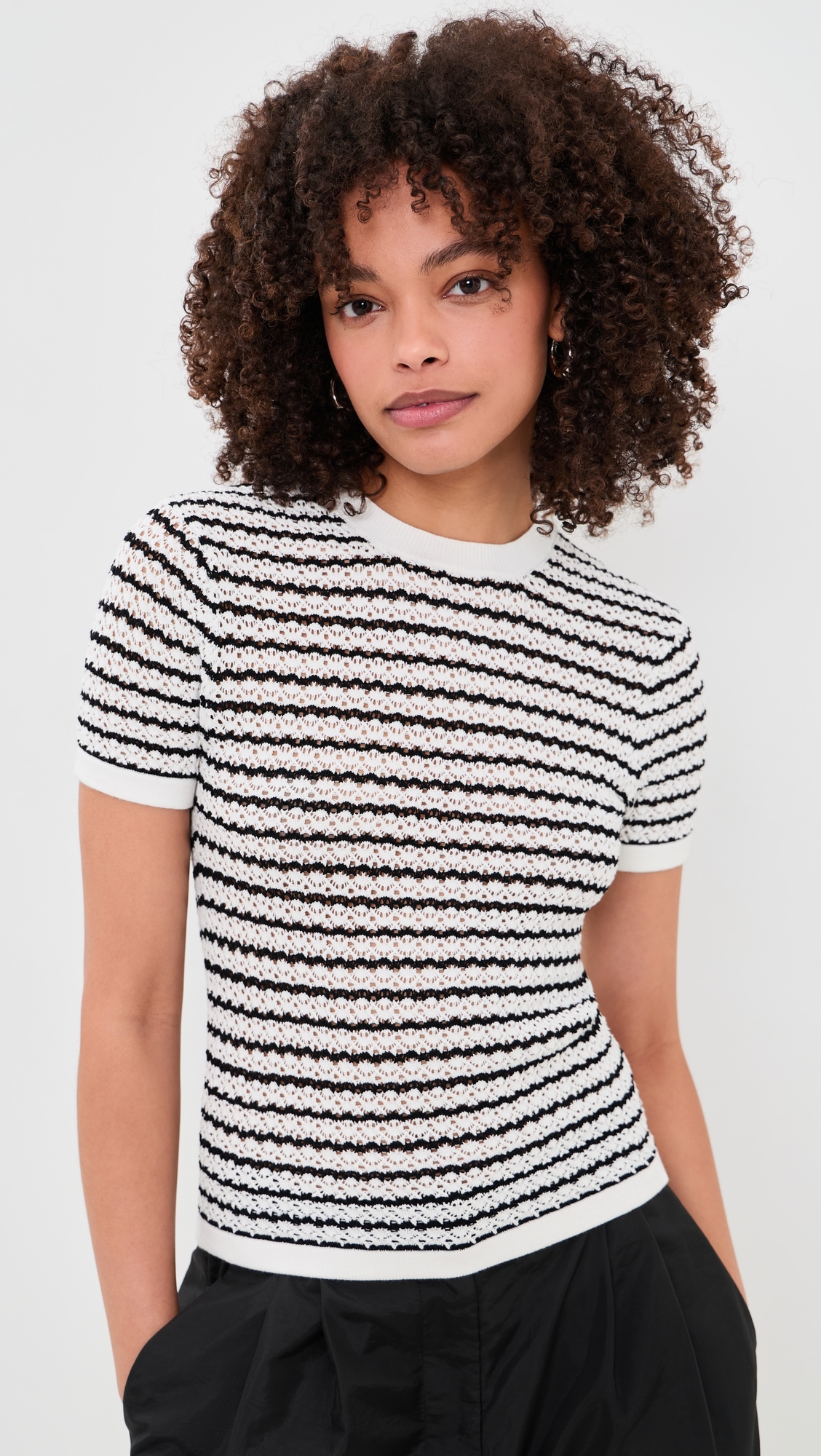 Crochet Baby Tee MILK/BLACK