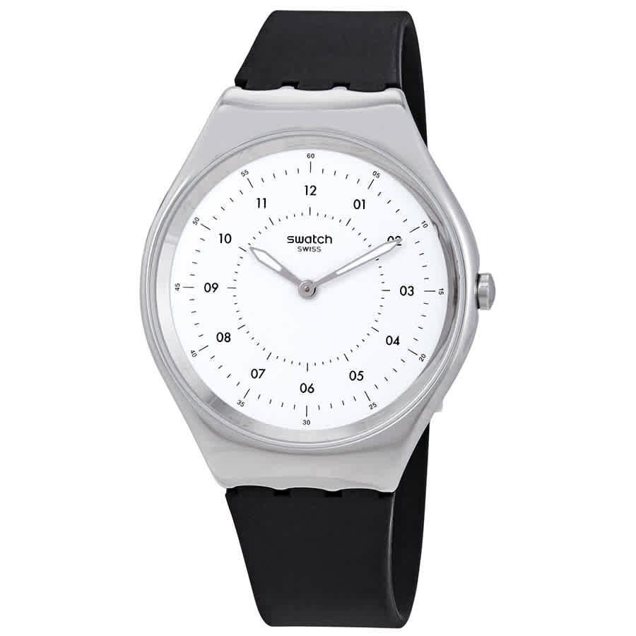 Skinnoiriron White Dial Black Rubber Unisex Watch SYXS100